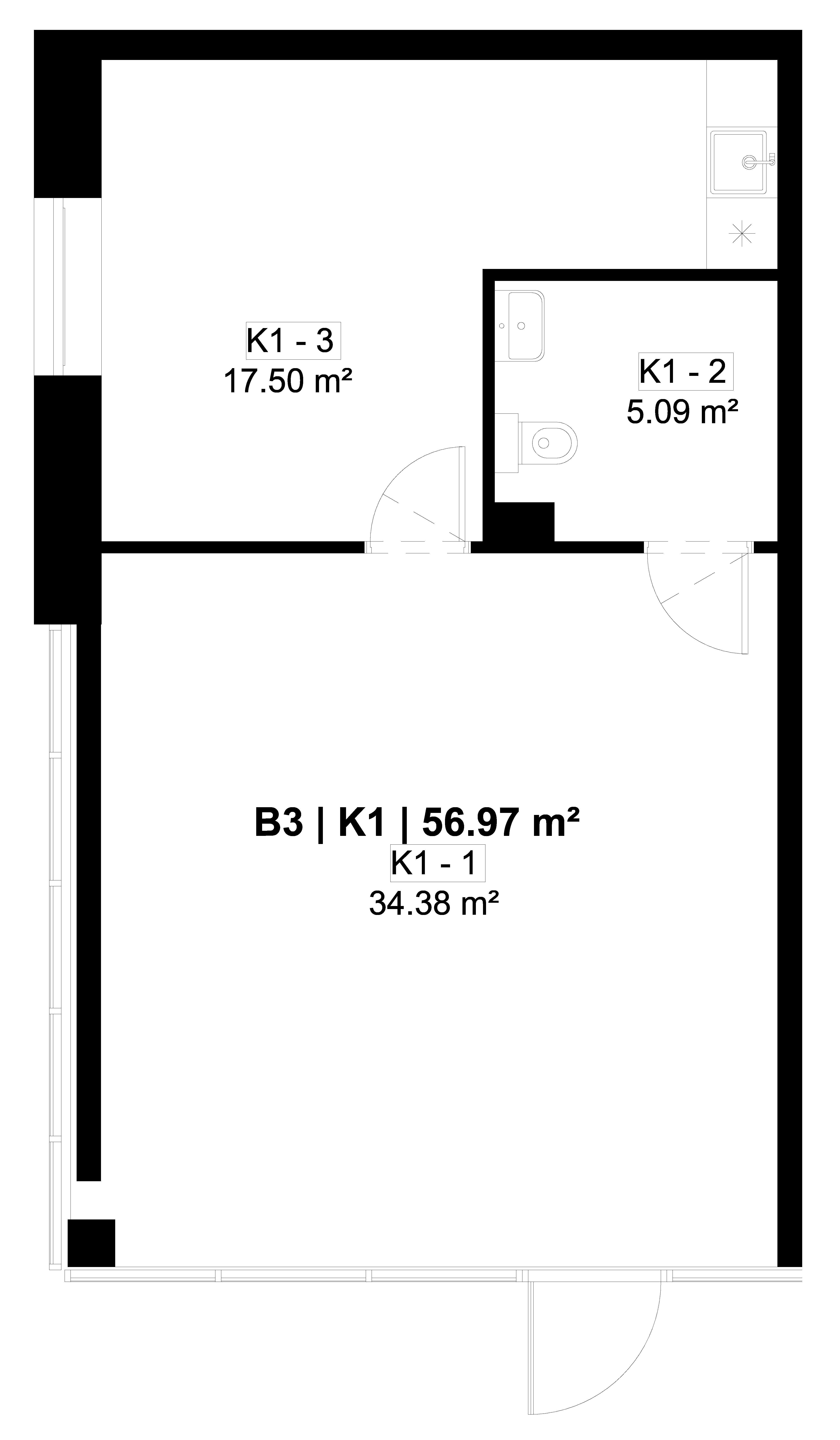 2D buto brėžinys