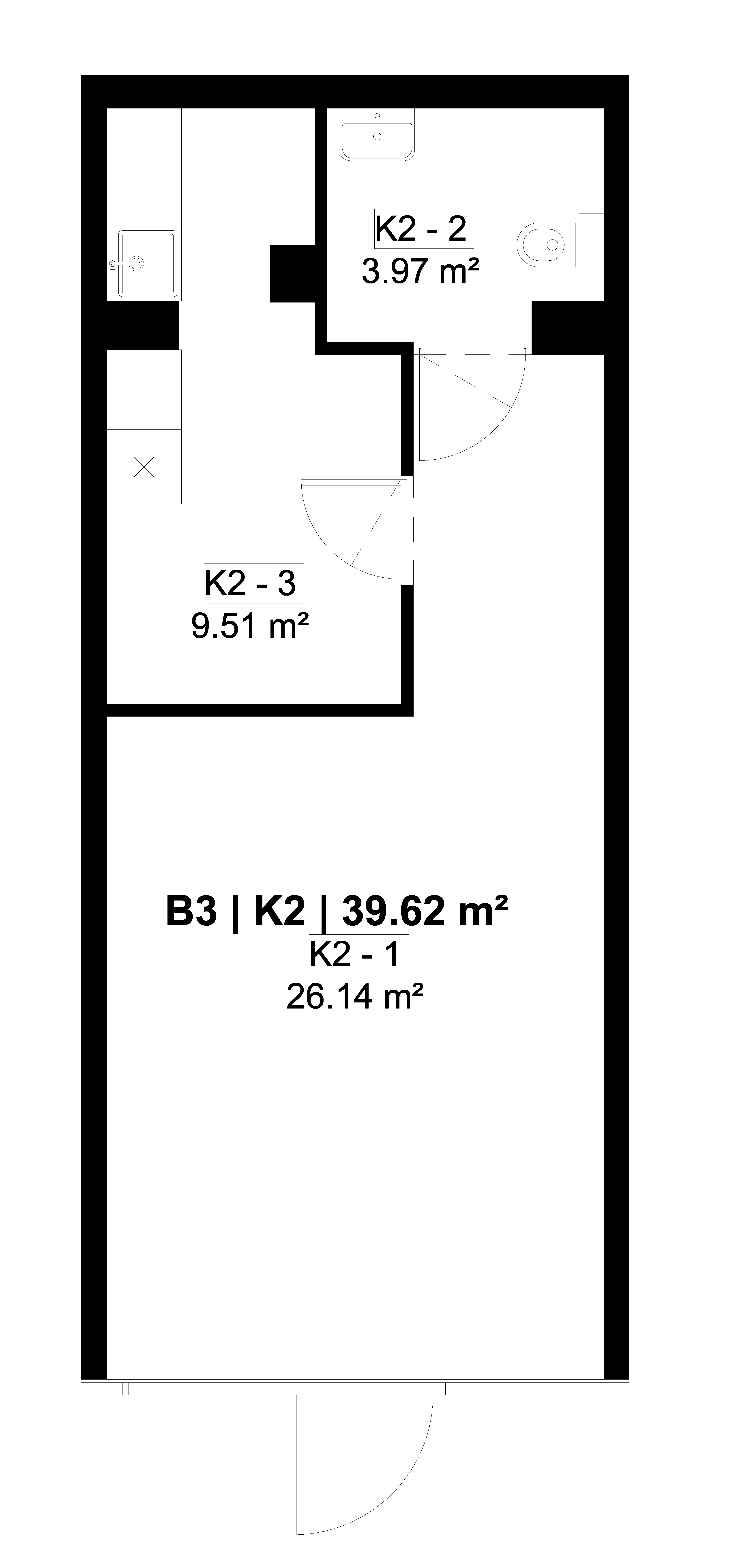 2D buto brėžinys