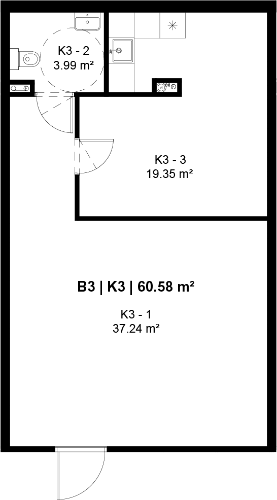 2D buto brėžinys