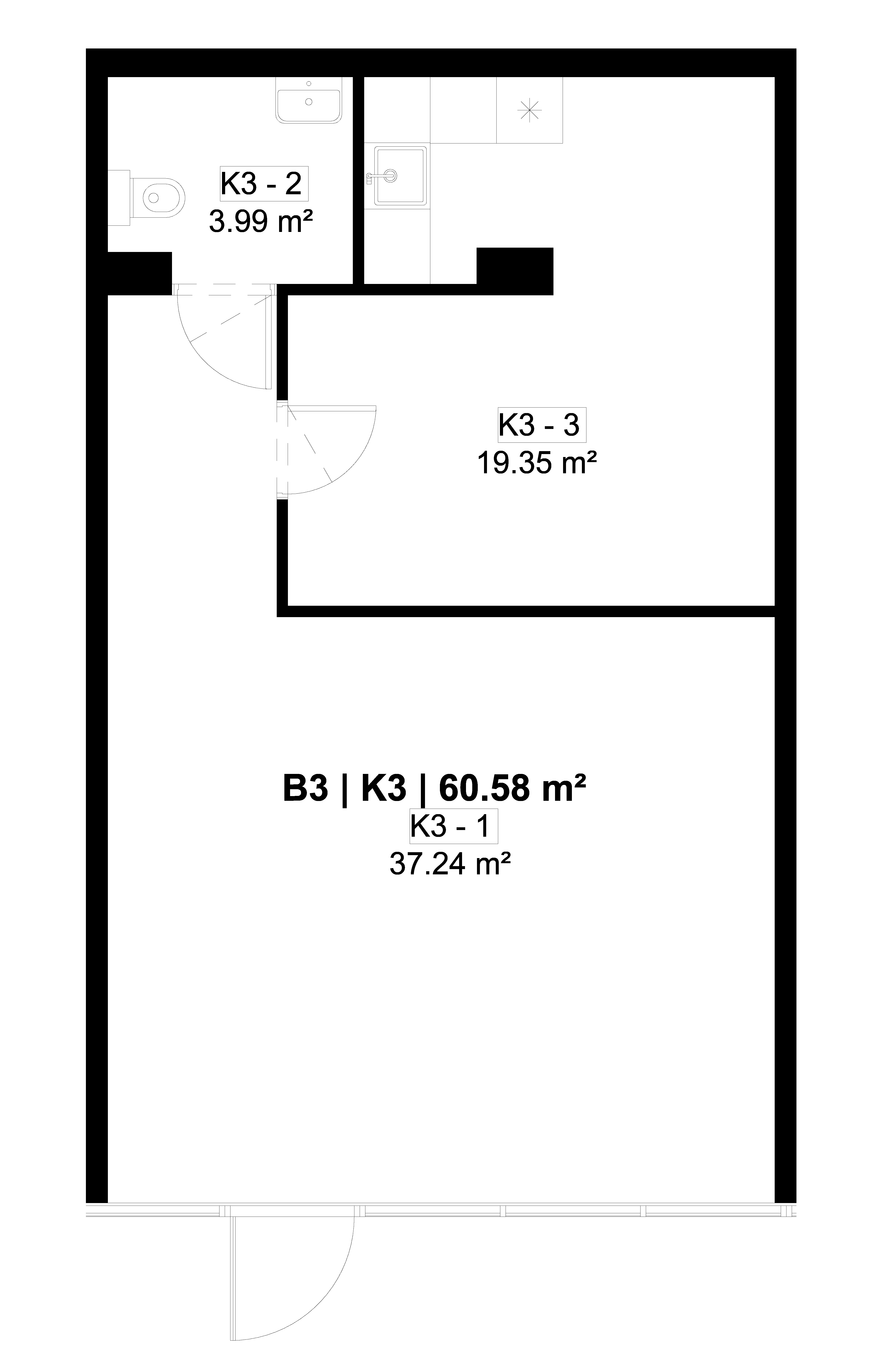 2D buto brėžinys