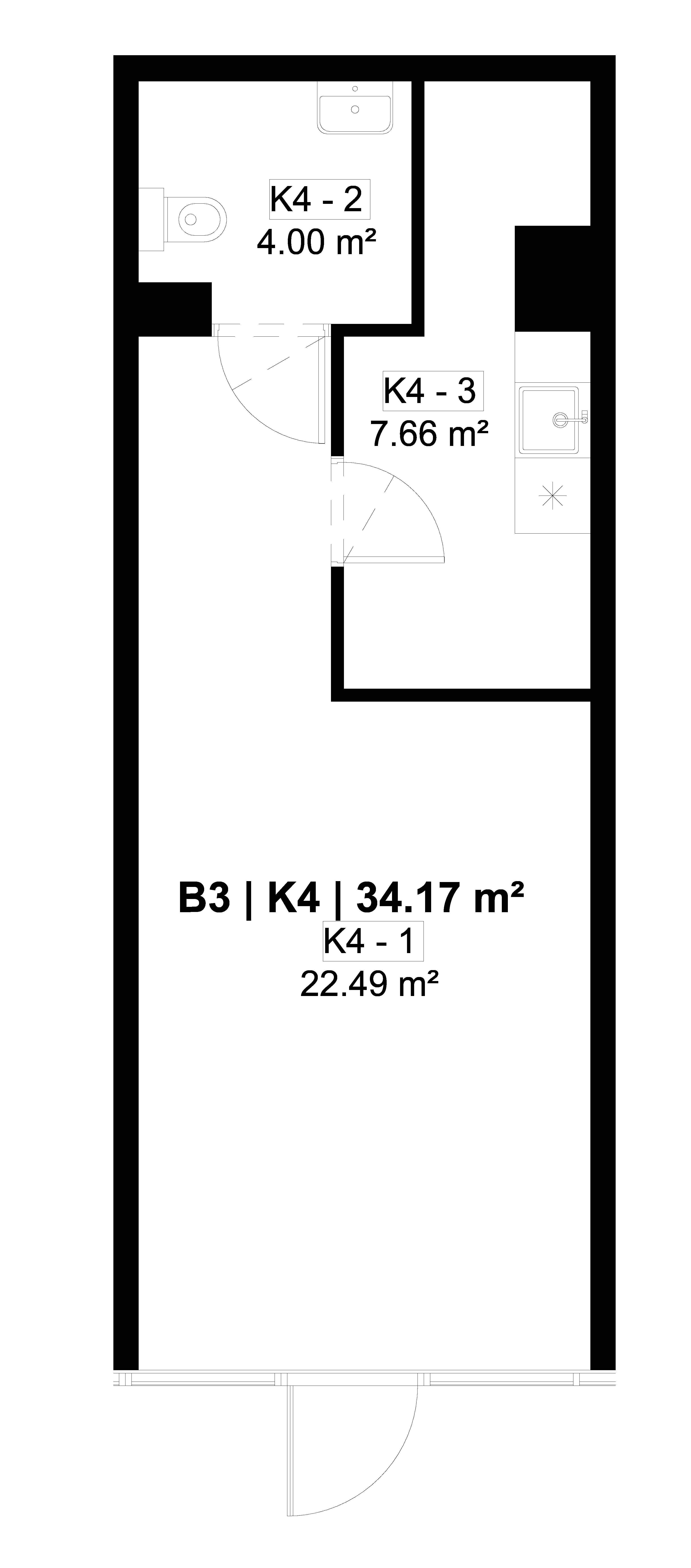 2D buto brėžinys