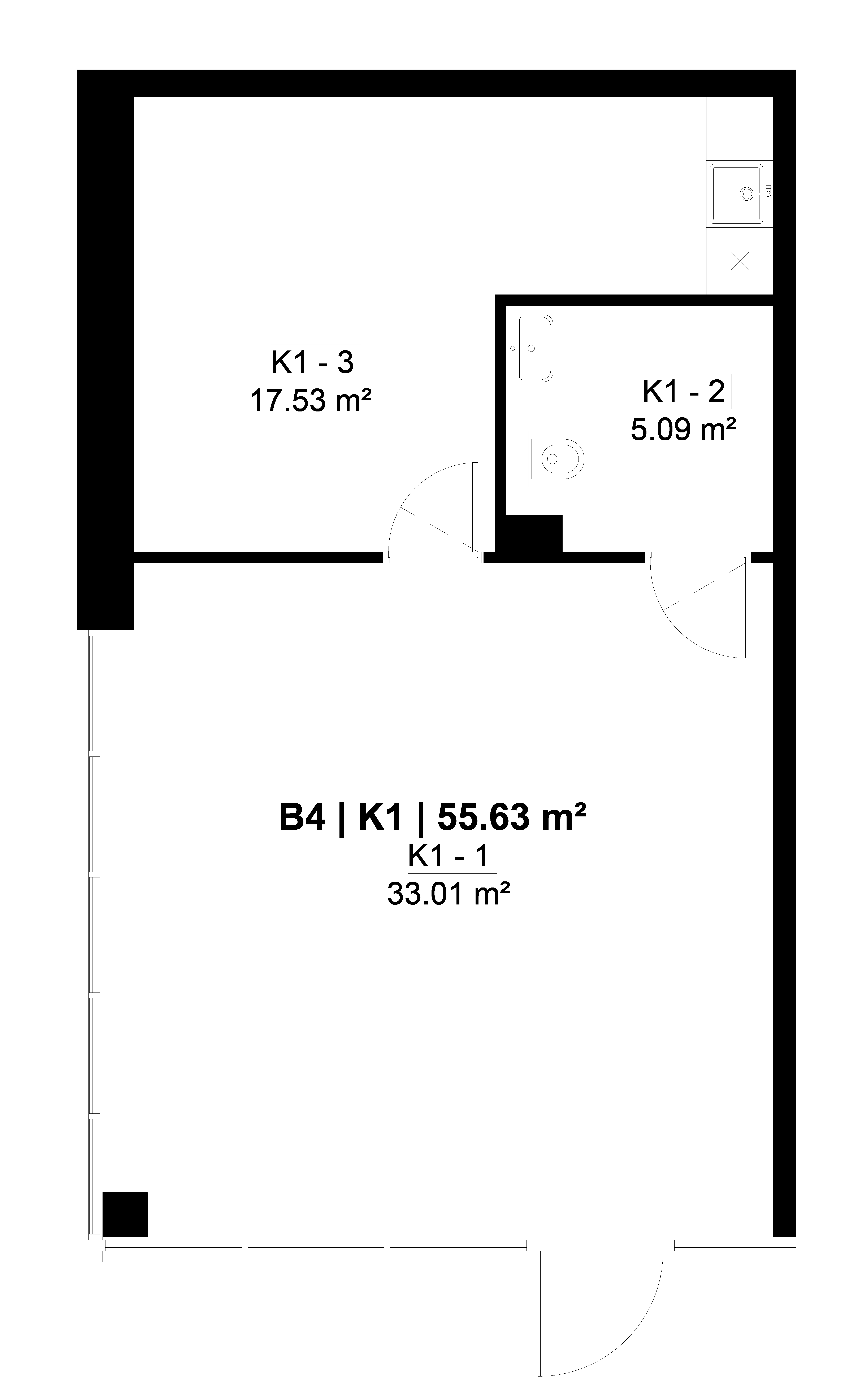 2D buto brėžinys
