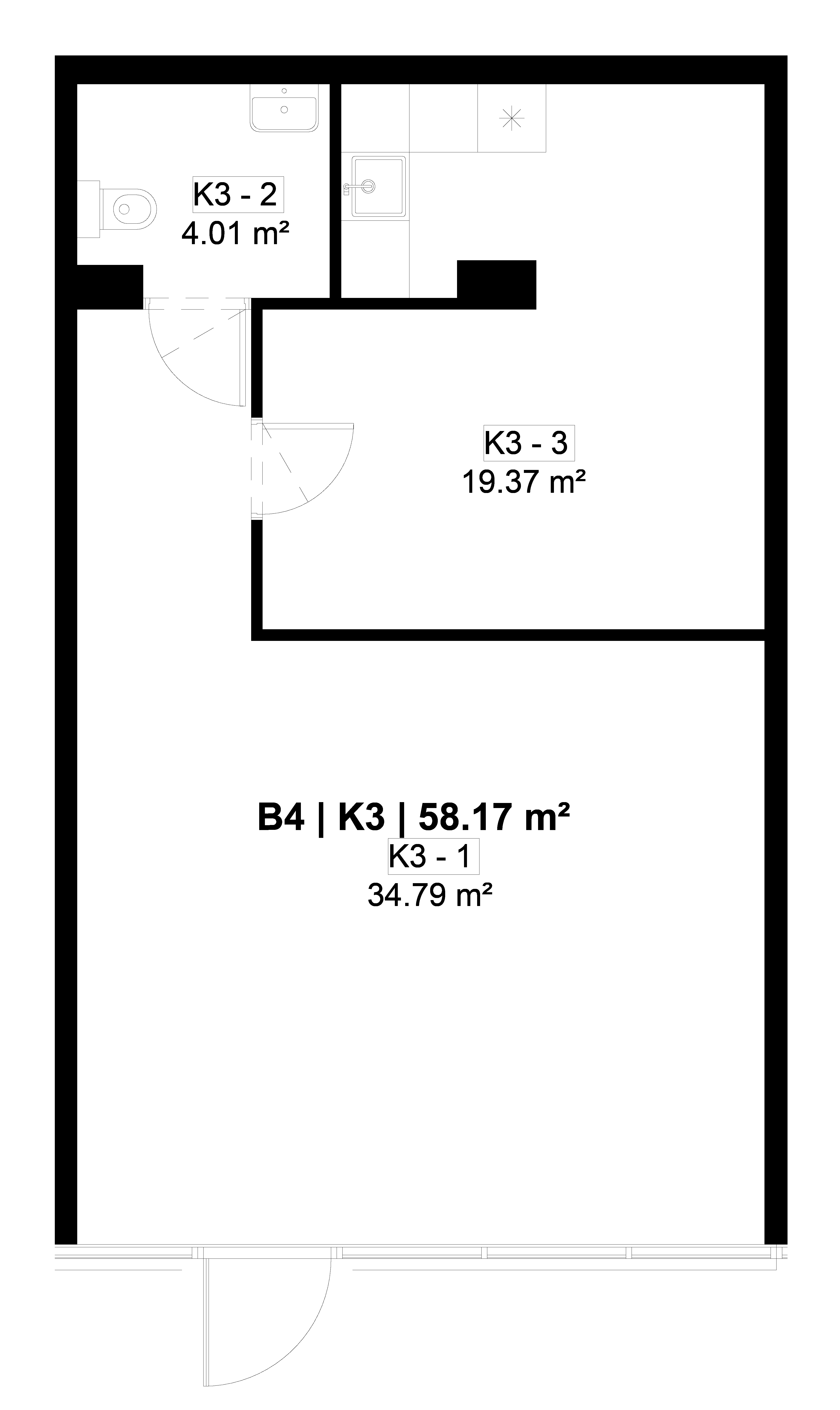 2D buto brėžinys