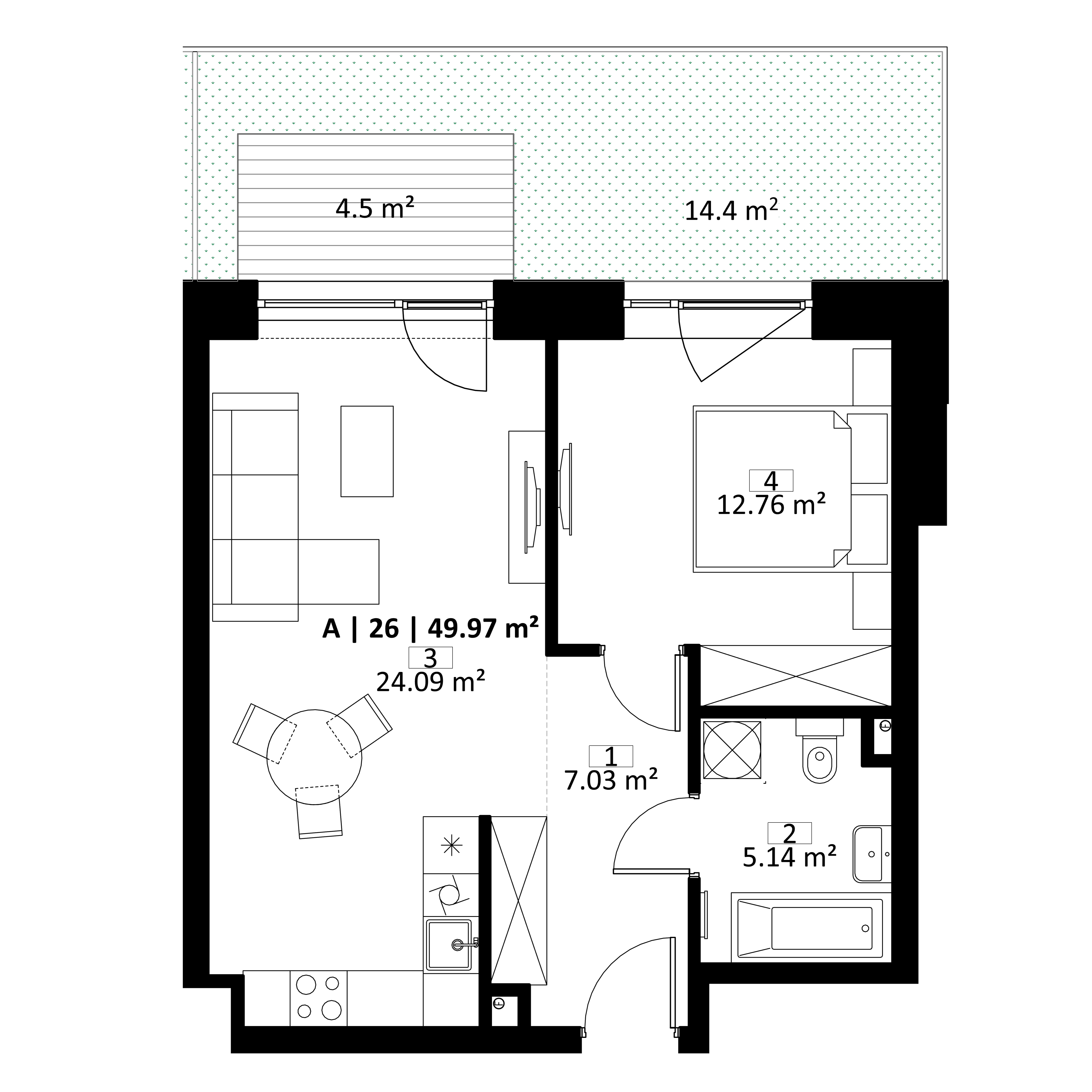 2D buto brėžinys